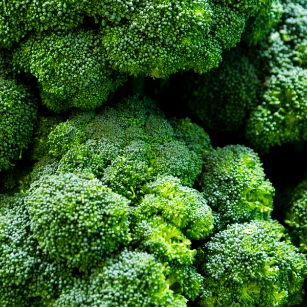 an up close image of broccoli, the source of superfood skincare ingredient broccoli seed oil, found in graydon skincare's phyto clear moisturizer and matcha mint hair smoothie